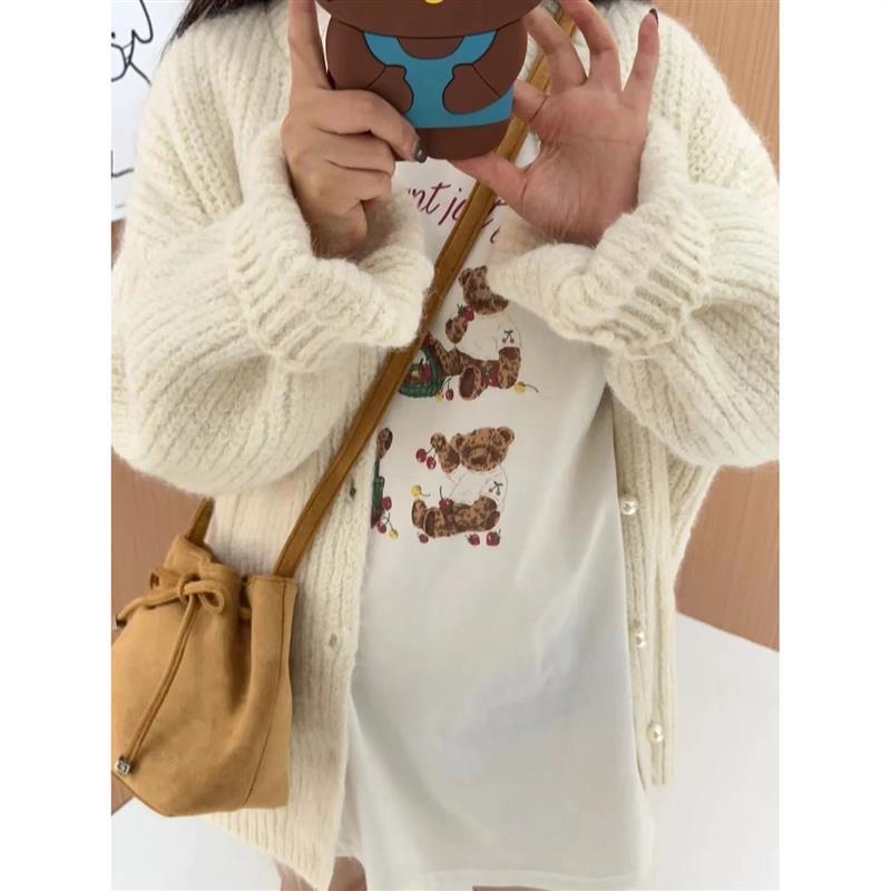 Brown Suede Shoulder Bag Simplicity Retro