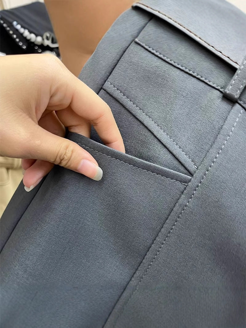 Elegant Slimming High Waist Black Casual Shorts
