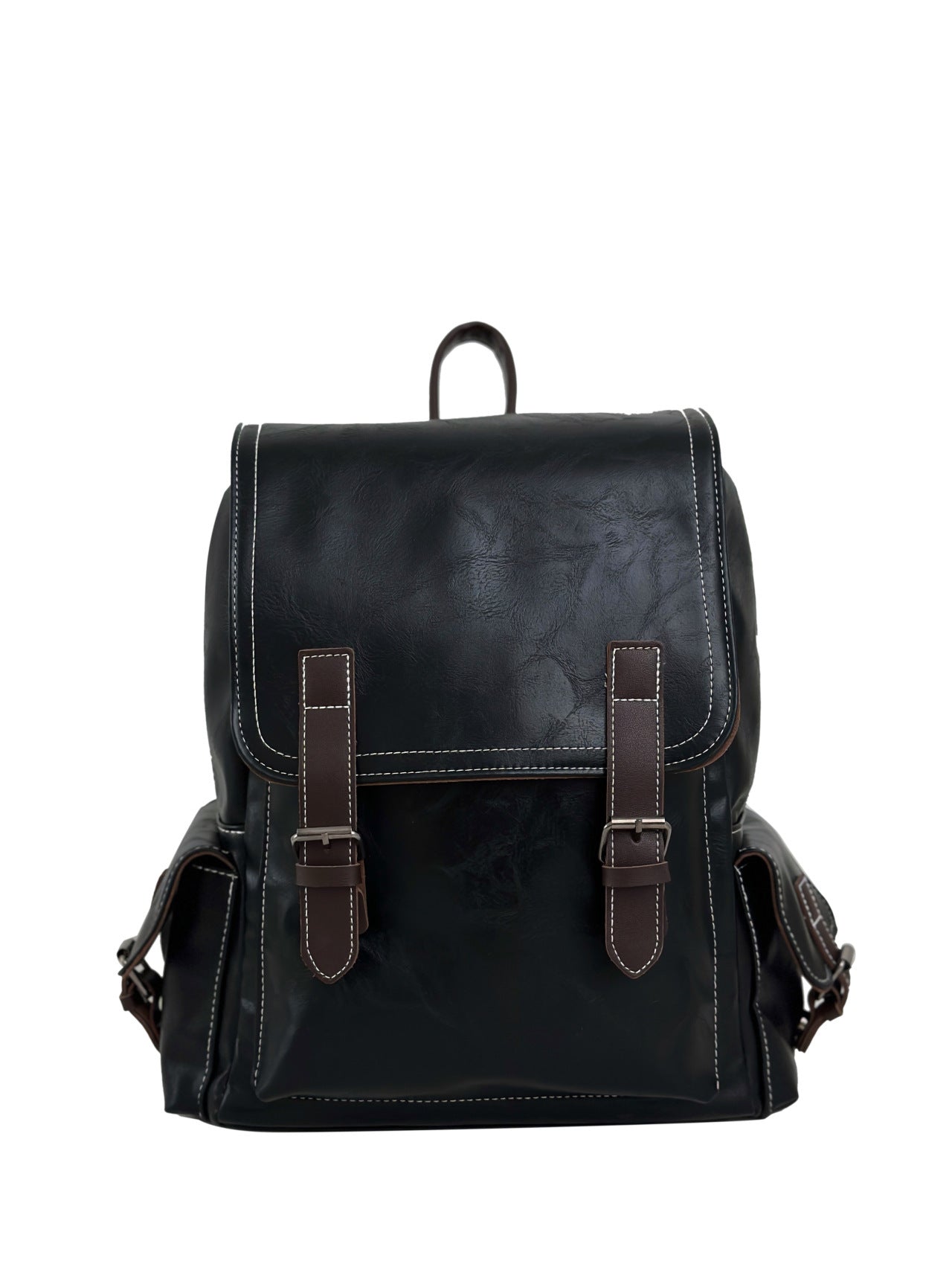 Authentic Leather Tactile Feel Retro Campus Outdoor Travel Backpack