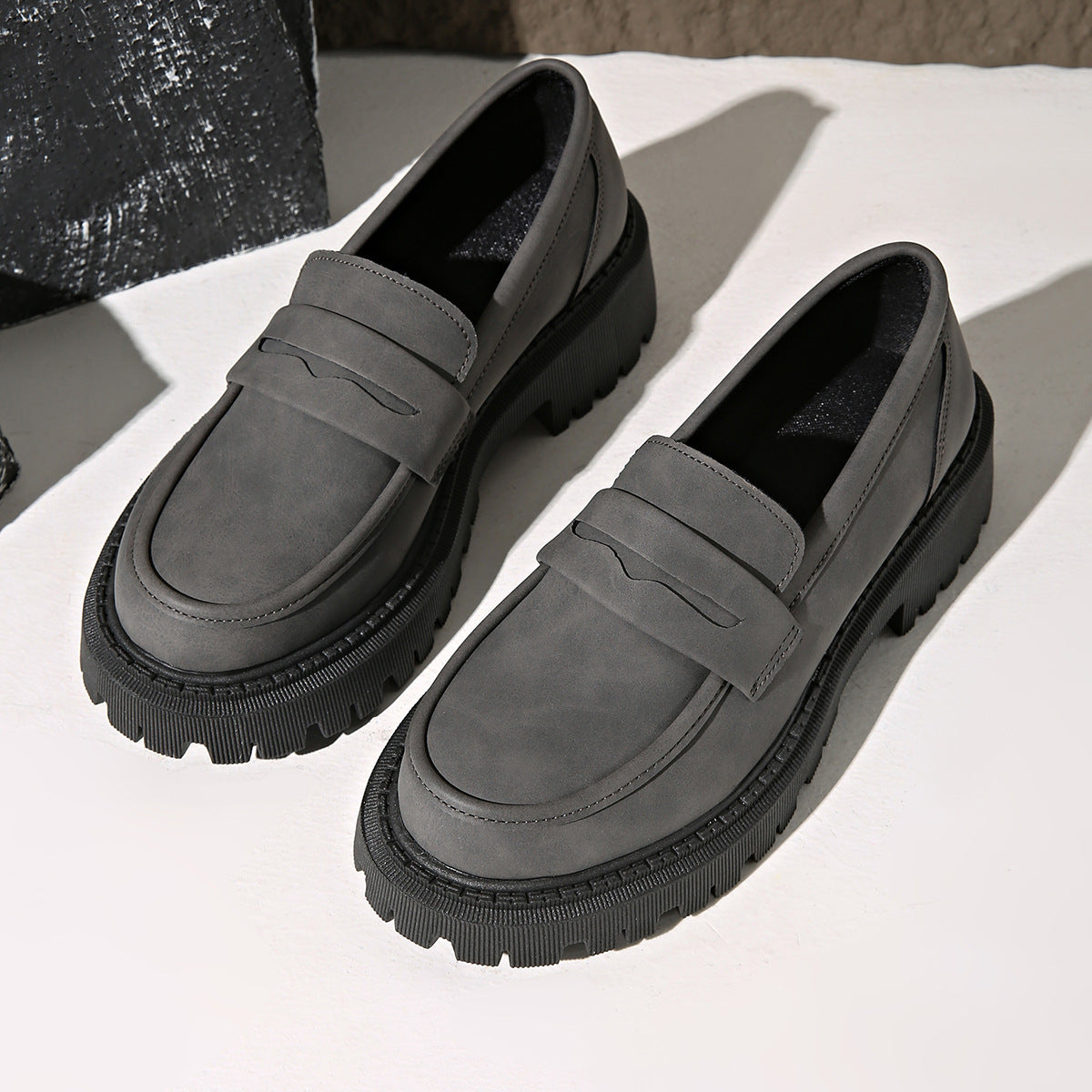 British Style Low Heel Slip-on Low Cut Loafers