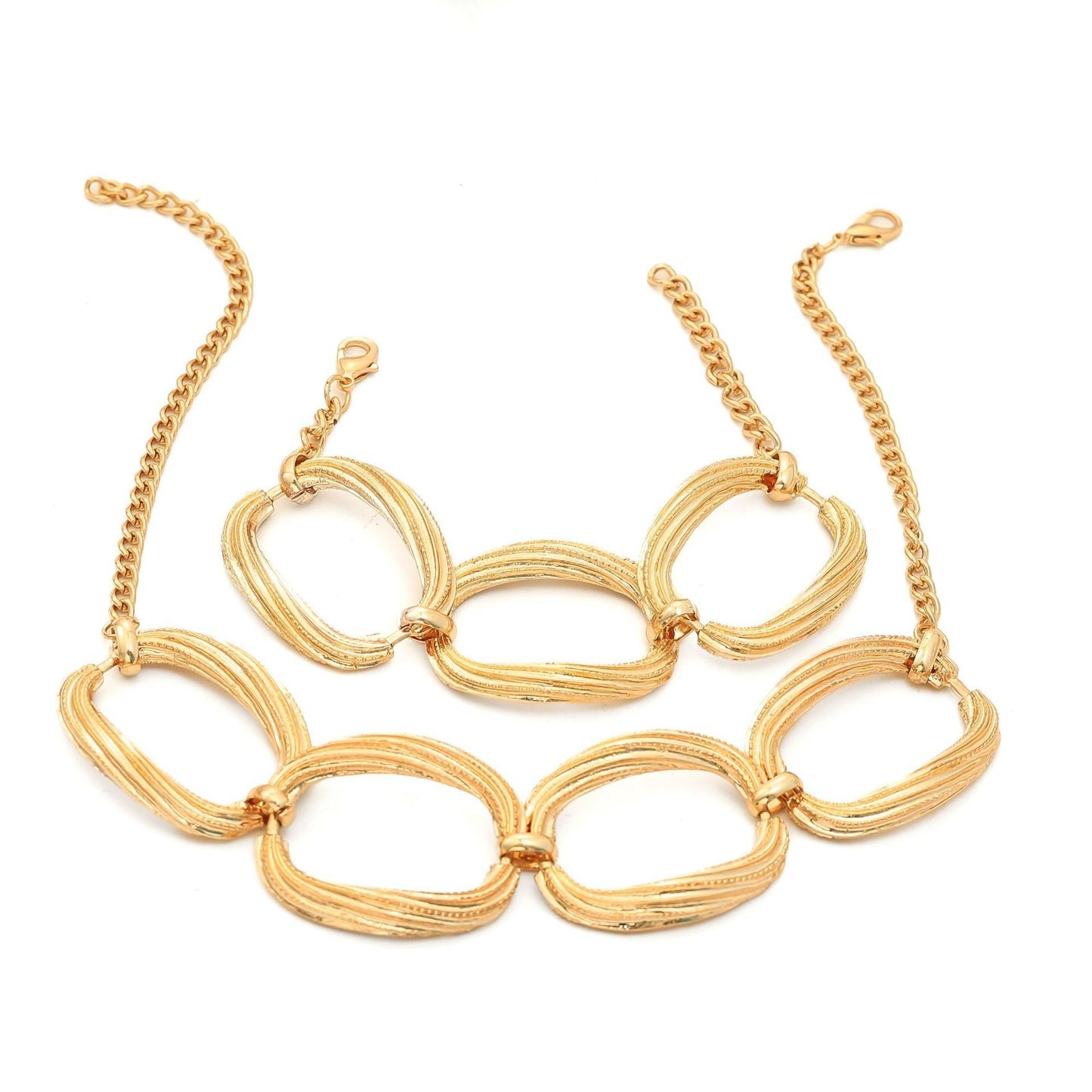 Metal Geometry Creative Simple Necklace Bracelet Jewelry Suit