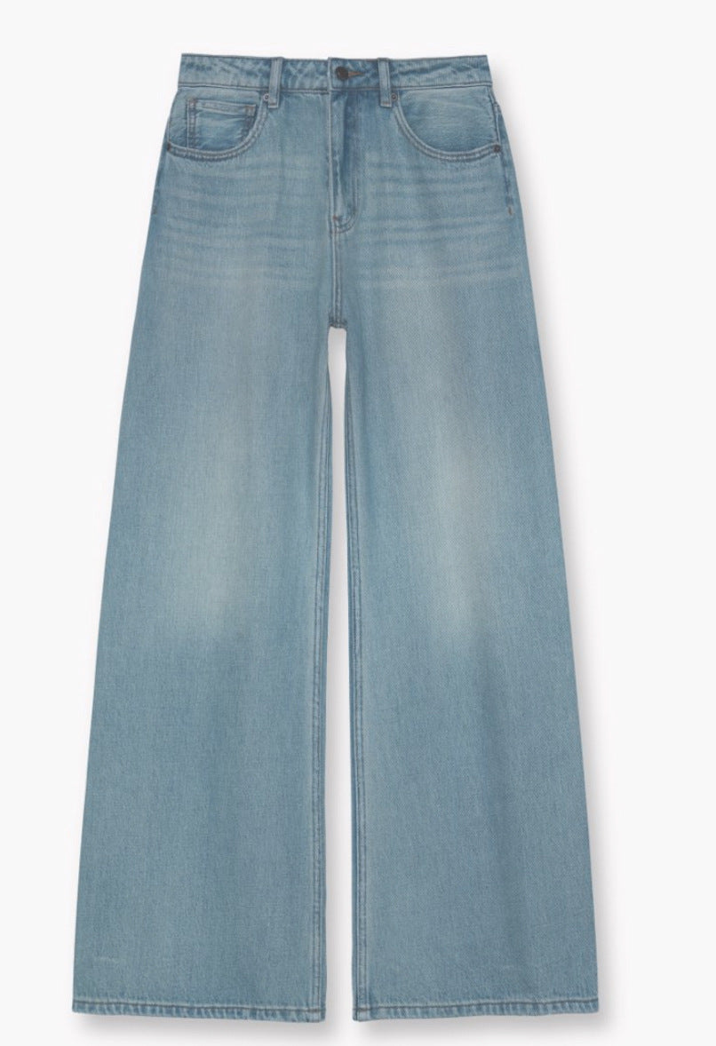 Women's Retro Washed Loose Straight Jeans