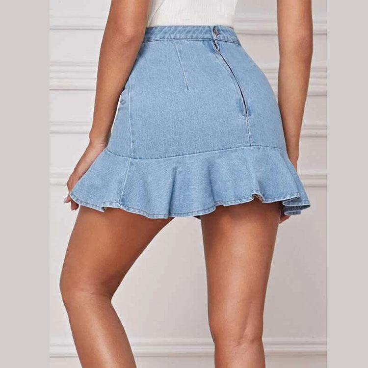 Lacy Denim Mini Skirt