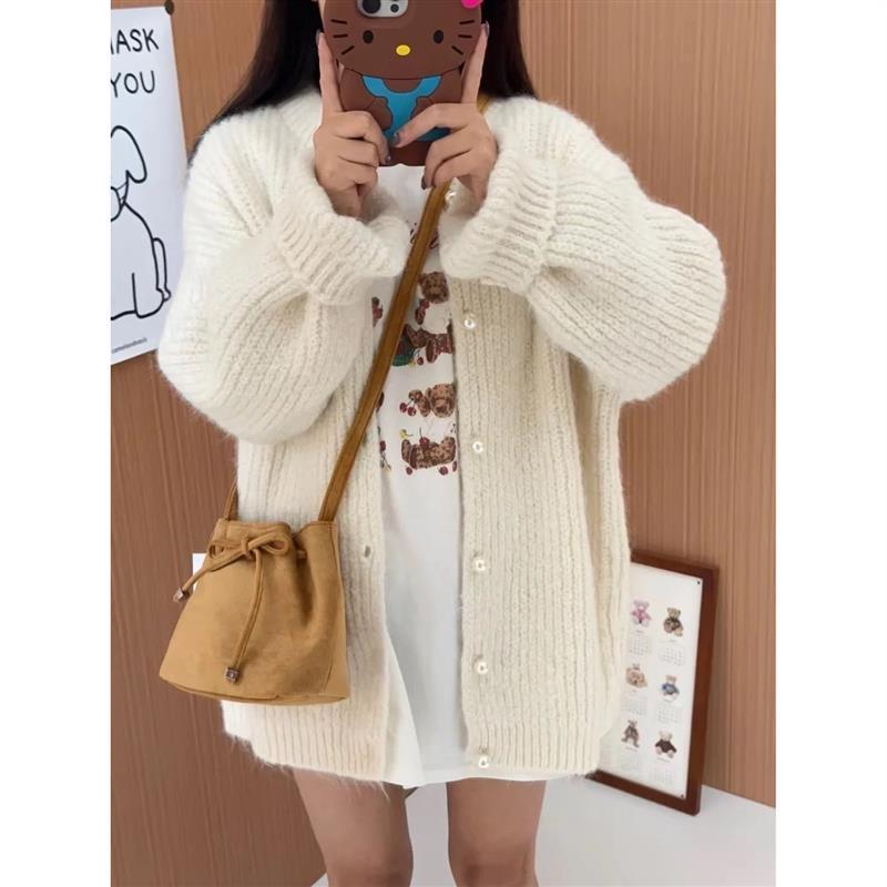 Brown Suede Shoulder Bag Simplicity Retro