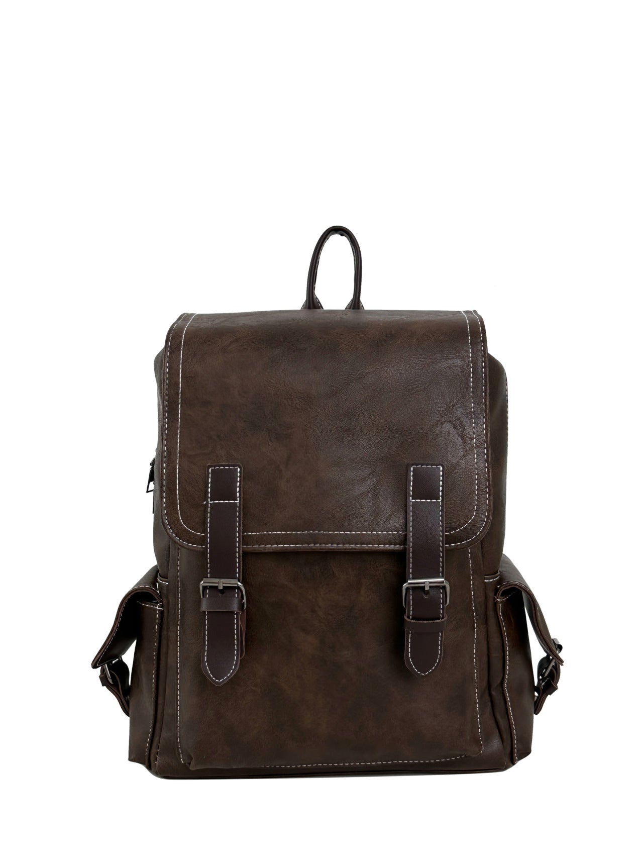 Authentic Leather Tactile Feel Retro Campus Outdoor Travel Backpack